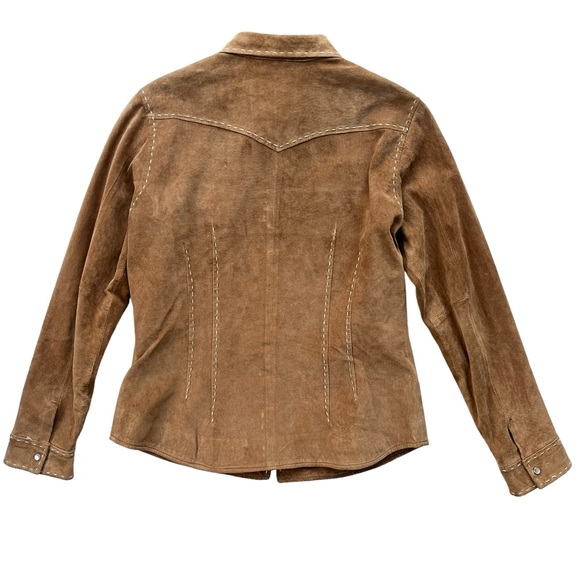 Roper Women’s Sz Medium Soft Suede Leather Lined Pearl Snap Cuffs Western Jacket - Picture 2 of 16